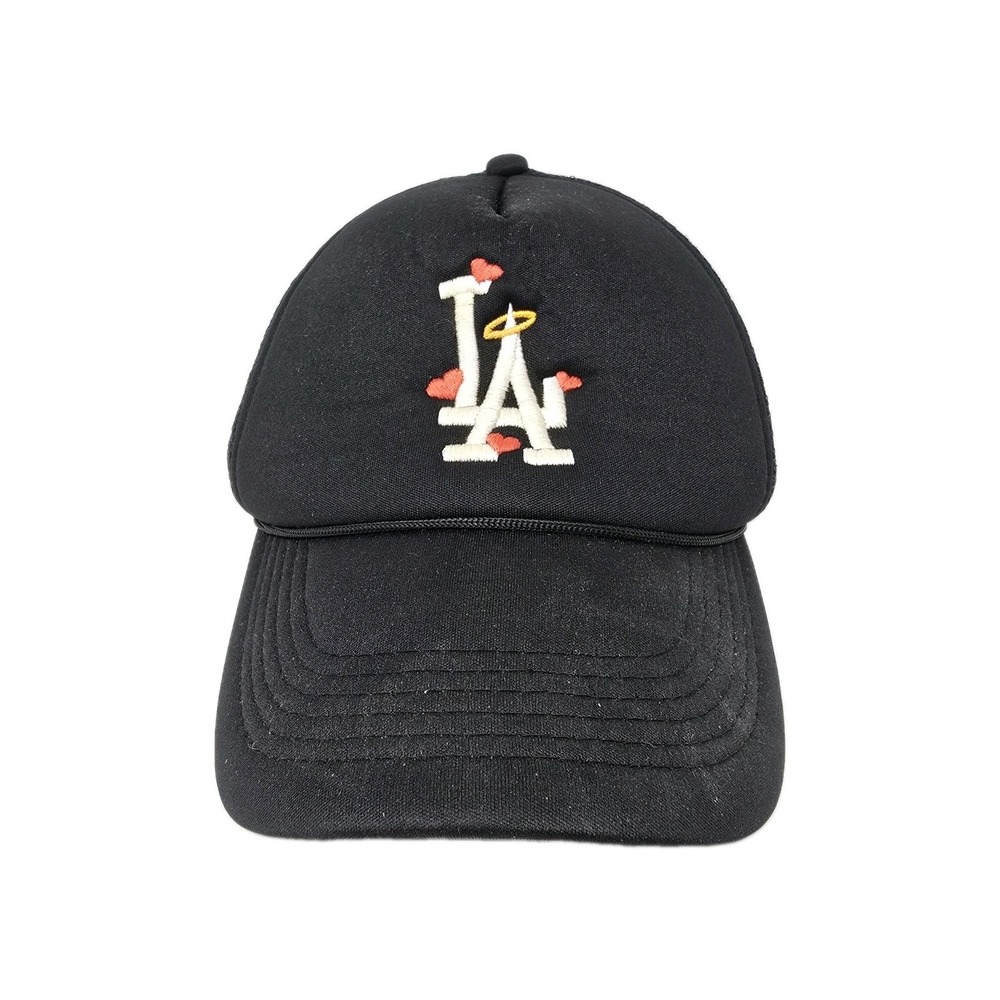 LA Hat with Broken Hearts and Halo Foam Trucker Mesh Back Bill Snapback